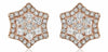 .89CT DIAMOND 14K ROSE GOLD ROUND & PRINCESS CLUSTER FILIGREE STAR STUD EARRINGS