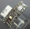 WIDE 1.0CT DIAMOND 14KT WHITE GOLD 3D ROUND & BAGUETTE CLASSIC ANNIVERSARY RING