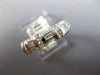 ESTATE 1.0CT DIAMOND 14KT WHITE GOLD 3D ROUND & BAGUETTE 2 ROW ANNIVERSARY RING