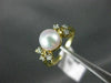 ESTATE .06CT DIAMOND & AAA SOUTH SEA PEARL 14K YELLOW GOLD 3D FLOWER RING 21068