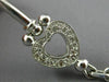 ESTATE .37CT DIAMOND 14KT WHITE GOLD 3D FILIGREE HEART BANGLE BRACELET #21041