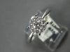 ESTATE .34CT DIAMOND 18KT WHITE GOLD ROUND 3D CLUSTER INVISIBLE ENGANGEMENT RING