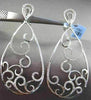 ESTATE MASSIVE .68CT DIAMOND 14KT WHITE GOLD FILIGREE TEAR DROP HANGING EARRINGS