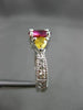 1.95CT DIAMOND & AAA SAPPHIRE & RUBALITE 18K WHITE GOLD 3D ENGAGEMENT RING 27634