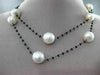 ESTATE LARGE & LONG 18KT WHITE GOLD 3D PEARL & BLACK SPINAL BY THE YARD NECKLACE