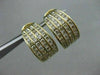 ESTATE WIDE 3.0CT FANCY DIAMOND 14KT TWO TONE GOLD 4 ROW HUGGIE EARRINGS #21295