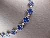 LARGE 22.02CT DIAMOND & AAA SAPPHIRE 18KT WHITE GOLD 4 LEAF CLOVER LOVE NECKLACE