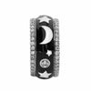 WIDE 1.38CT DIAMOND BLACK ENAMEL 18K WHITE GOLD MOON & STAR ETOILE ETERNITY RING