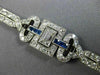 ANTIQUE WIDE 5.30CT OLD MINE DIAMOND & AAA SAPPHIRE PLATINUM FILIGREE BRACELET