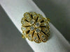 ESTATE WIDE .36CT DIAMOND 14KT YELLOW GOLD 3D CLASSIC FILIGREE FLOWER FUN RING