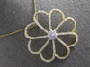 ESTATE EXTRA LARGE 2.85CT DIAMOND 18KT YELLOW GOLD FLOWER LOVE FLOATING PENDANT