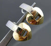 ESTATE 14KT WHITE & YELLOW GOLD HEART HANGING CLIP ON EARRINGS BEAUTIFUL! #22561