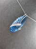 LARGE 20.72CT DIAMOND & AAA CABOCHON BLUE TOPAZ 18KT WHITE GOLD FLOATING PENDANT