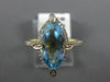 3.74CT DIAMOND & AAA BLUE TOPAZ 14KT YELLOW GOLD MARQUISE & ROUND HALO FUN RING