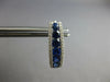 ESTATE LARGE 1.94CT DIAMOND & AAA SAPPHIRE 18KT WHITE GOLD OVAL HOOP HANGING EARRINGS