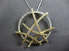 EXTRA LARGE 1.28CT DIAMOND 14K 2 TONE GOLD CIRCULAR CRISS CROSS FLOATING PENDANT