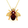 ESTATE .68CT DIAMOND & AAA RUBY 18KT ROSE GOLD 3D HAPPY BEE FUN FLOATING PENDANT