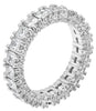 LARGE 3.27CT DIAMOND 18K WHITE GOLD 3D ROUND & ASSCHER ETERNITY ANNIVERSARY RING