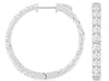 5.0CT DIAMOND 14KT WHITE GOLD 3D CLASSIC ROUND INSIDE OUT HOOP HANGING EARRINGS