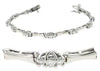 1.42CT DIAMOND 14KT WHITE GOLD 3 STONE BY THE YARD MATTE & SHINY TENNIS BRACELET