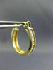ESTATE .50CT DIAMOND 14KT YELLOW GOLD 3D HOOP CHANNEL HUGGIE EARRINGS #20942