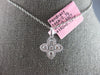 ESTATE .48CT DIAMOND 14KT WHITE GOLD 3D FLOWER LOVE FLOATING PENDANT