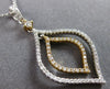 ESTATE .36CT DIAMOND 14KT 2 TONE GOLD 3D DOUBLE TEAR DROP FUN FLOATING PENDANT