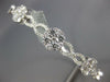 ESTATE WIDE 1.76CT DIAMOND 18KT WHITE GOLD 3D INFINITY FLOWER BANGLE BRACELET