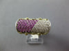 WIDE 1.13CT DIAMOND & AAA SAPPHIRE 18KT WHITE GOLD MULTI ROW FILIGREE BOW RING