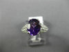 ESTATE 1.56CT DIAMOND & AMETHYST 14K WHITE GOLD 3D OVAL FILIGREE ENGAGEMENT RING