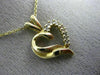 ESTATE SMALL .15CT DIAMOND 14KT YELLOW GOLD 3D CLASSIC OPEN HEART PENDANT #23624