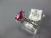 .94CT DIAMOND & AAA RUBY 14KT WHITE GOLD PEAR SHAPE & ROUND HALO FRIENDSHIP RING