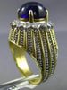 ANTIQUE LARGE 8.34CT DIAMOND & AAA AMETHYST 18K TWO TONE GOLD 3D OVAL RING #2624