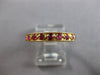 .40CT AAA RUBY 14KT YELLOW GOLD 3D ROUND CHANNEL PRONG 3/4TH ETERNITY LOVE RING