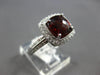 LARGE 2.37CT DIAMOND & AAA GARNET 14KT WHITE GOLD CUSHION & ROUND HALO FUN RING