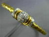 ESTATE .45CT DIAMOND 14K YELLOW GOLD CLASSIC CIRCULAR WOVEN PAVE BANGLE BRACELET