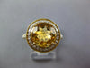 LARGE 2.87CT DIAMOND & AAA YELLOW TOPAZ 14K YELLOW GOLD ROUND HALO FILIGREE RING
