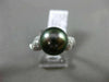 ESTATE .26CT DIAMOND 14KT WHITE GOLD 3D AAA TAHITIAN PEARL PAVE SOLITAIRE RING