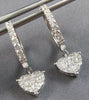 .72CT DIAMOND 18KT WHITE GOLD INVISIBLE HEART SHAPE PAVE LOVE HANGING EARRINGS
