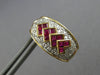 LARGE 1.66CT DIAMOND & AAA RUBY 14KT 2 TONE GOLD CLIP ON HANGING EARRINGS #28040