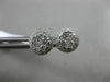 ESTATE .53CT ROUND DIAMOND 18KT WHITE GOLD 3D CLASSIC HALO CLUSTER STUD EARRINGS