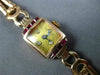 ANTIQUE .84CT OLD MINE CUT DIAMOND & RUBY 14KT ROSE GOLD 3D ART DECO WATCH #2076