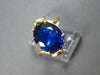 ESTATE AAA SAPPHIRE 14K YELLOW GOLD 3D CLASSIC OVAL FUN LOVE RING #27850