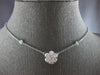 ESTATE LARGE 2.16CT DIAMOND 14K WHITE GOLD 3D FLOWER BY THE YARD NECKLACE #27937