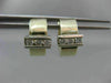ESTATE WIDE .30CT DIAMOND 14K WHITE & YELLOW GOLD 3 STONE HUGGIE EARRINGS #1857