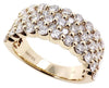 EXTRA LARGE 2.25CT DIAMOND 14KT YELLOW GOLD 3D ROUND MULTI ROW SHARED PRONG RING