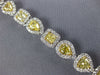 LARGE 9.13CT WHITE & FANCY YELLOW DIAMOND 18K WHITE GOLD 3D HALO TENNIS BRACELET
