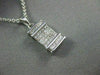 ESTATE .40CT DIAMOND 14KT WHITE GOLD PRINCES CUT RECTANGULAR PENDANT #15435