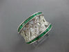LARGE 1.98CT DIAMOND & AAA EMERALD 14KT WHITE GOLD CRISS CROSS ANNIVERSARY RING