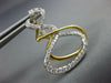 LARGE .63CT DIAMOND 18K 2 TONE GOLD MULTI ROW INFINITY OVAL FUN HANGING EARRINGS